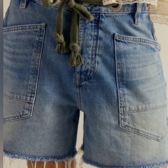 WE THE FREEBy Free People:”Moxie” Low Slung Shorts In Truest Blue - Picture 1 of 16
